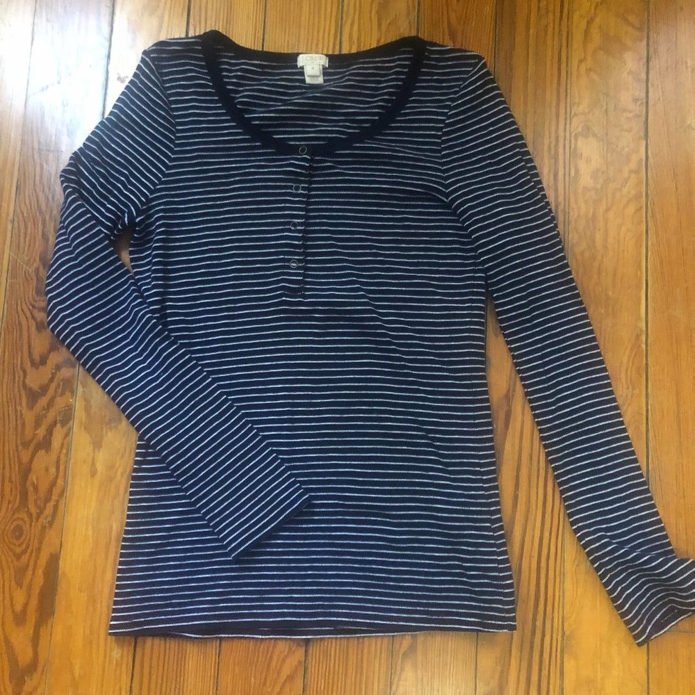 J Crew Blue and White Stripped Sweater
